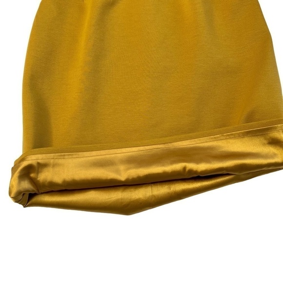 VINTAGE T TAHARI Sheath Belted Twisted Neckline Sleeveless Dress Gold Size 2 - Picture 7 of 14